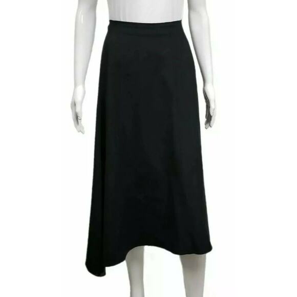 DOROTHEE SCHUMACHER Black Look Sharp Asymmetrical A-Line Midi Skirt Size M